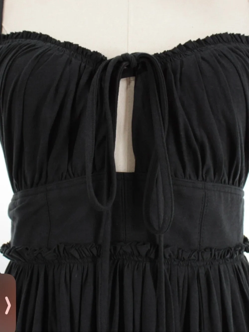 Ulla Johnson Black Maxi dress with Tied Waist - Picture 2 of 7